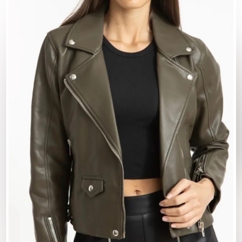BLANKNYC Green Leather Jacket